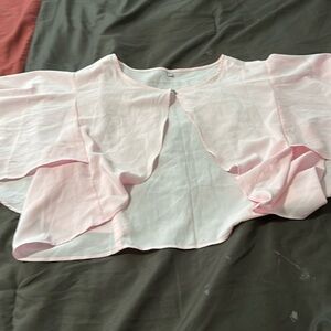 Sheer pink blouse open front